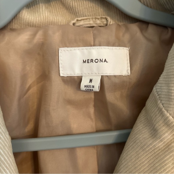 MERONA  LADIES CORDORY CAMEL BLAZER CHOCOLATE BROWN WOOD BUTTONS   SIZE MED VTG - Picture 2 of 16